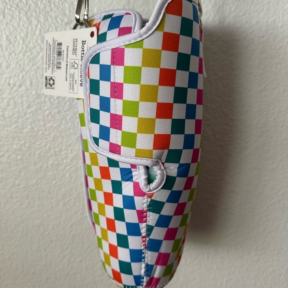 Checkered Bottle Sleeve Or Crossbody Multi Purpose Bag BNWT - Picture 4 of 5